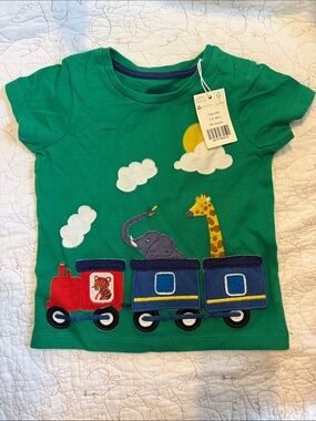 Baby mini Boden Train & Animals Appliqué Tee